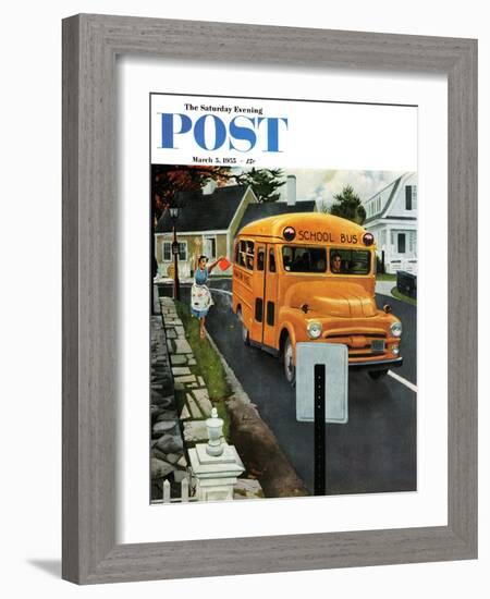 "You Forgot Your Lunch!" Saturday Evening Post Cover, March 5, 1955-George Hughes-Framed Giclee Print