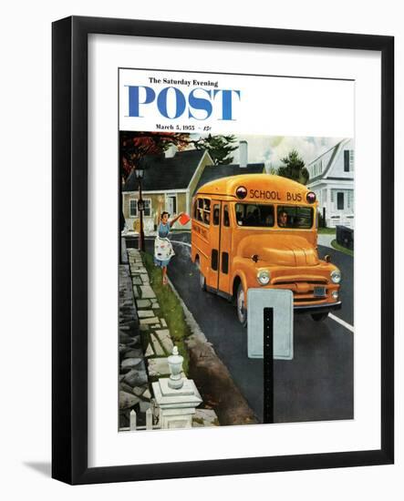 "You Forgot Your Lunch!" Saturday Evening Post Cover, March 5, 1955-George Hughes-Framed Giclee Print