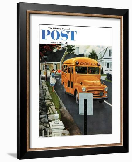 "You Forgot Your Lunch!" Saturday Evening Post Cover, March 5, 1955-George Hughes-Framed Giclee Print