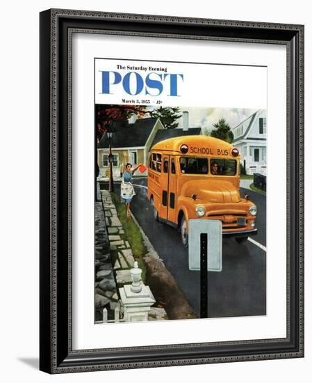 "You Forgot Your Lunch!" Saturday Evening Post Cover, March 5, 1955-George Hughes-Framed Giclee Print