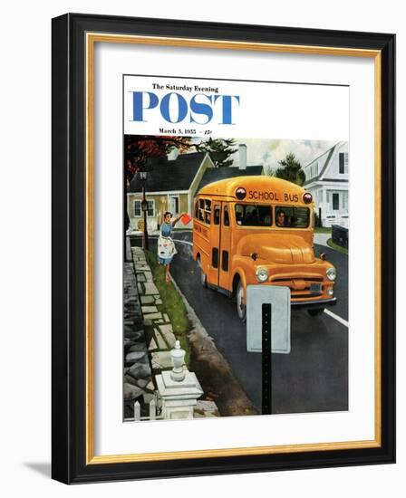"You Forgot Your Lunch!" Saturday Evening Post Cover, March 5, 1955-George Hughes-Framed Giclee Print