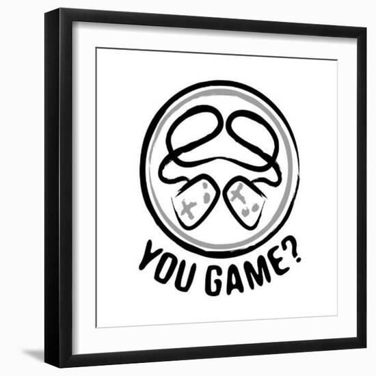 You Game Emblem-Enrique Rodriguez Jr.-Framed Art Print