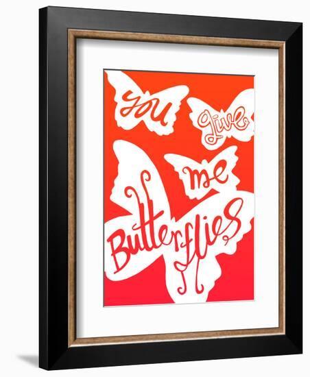 You Give Me Butterflies - Tommy Human Cartoon Print-Tommy Human-Framed Art Print