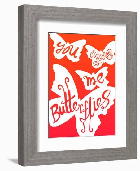 You Give Me Butterflies - Tommy Human Cartoon Print-Tommy Human-Framed Art Print