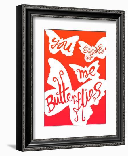 You Give Me Butterflies - Tommy Human Cartoon Print-Tommy Human-Framed Art Print