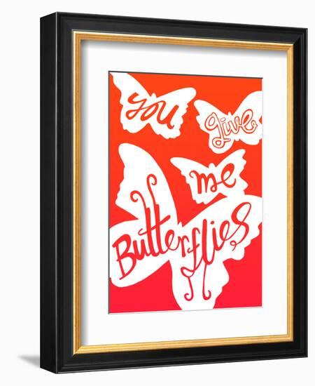 You Give Me Butterflies - Tommy Human Cartoon Print-Tommy Human-Framed Art Print