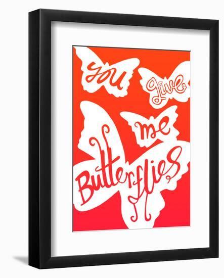 You Give Me Butterflies - Tommy Human Cartoon Print-Tommy Human-Framed Art Print
