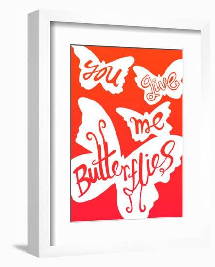 You Give Me Butterflies - Tommy Human Cartoon Print-Tommy Human-Framed Art Print