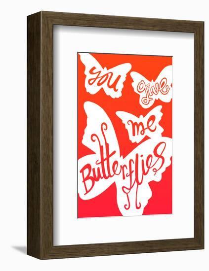 You Give Me Butterflies - Tommy Human Cartoon Print-Tommy Human-Framed Giclee Print