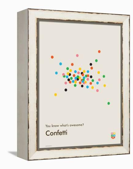 You Know What's Awesome? Confetti (Gray)-Wee Society-Framed Stretched Canvas