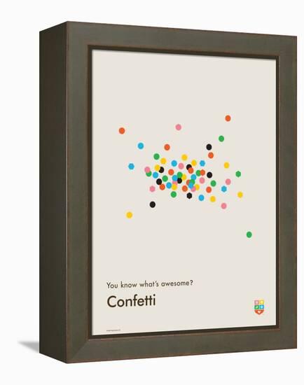 You Know What's Awesome? Confetti (Gray)-Wee Society-Framed Stretched Canvas