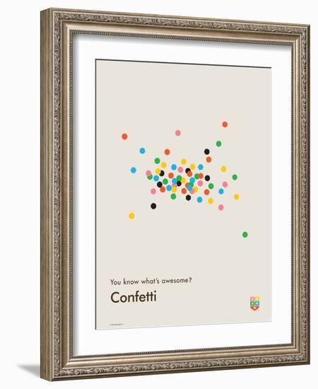 You Know What's Awesome? Confetti (Gray)-Wee Society-Framed Art Print