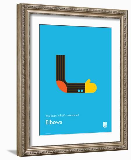 You Know What's Awesome? Elbows (Blue)-Wee Society-Framed Art Print