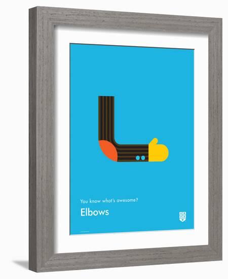 You Know What's Awesome? Elbows (Blue)-Wee Society-Framed Art Print