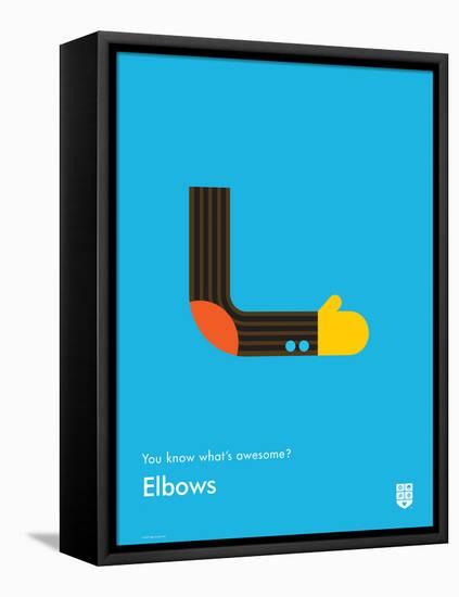You Know What's Awesome? Elbows (Blue)-Wee Society-Framed Stretched Canvas