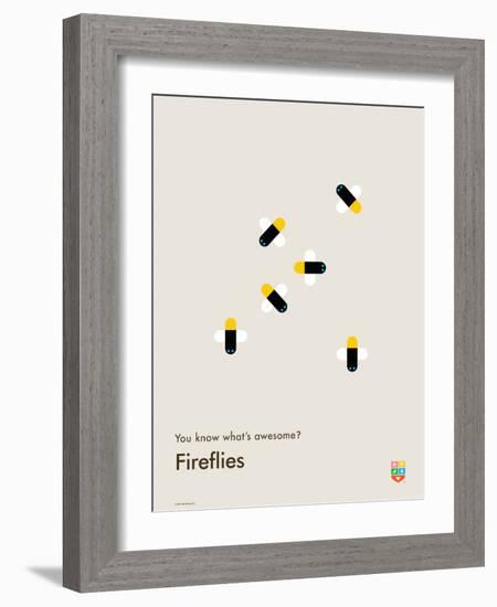 You Know What's Awesome? Fireflies (Gray)-Wee Society-Framed Art Print
