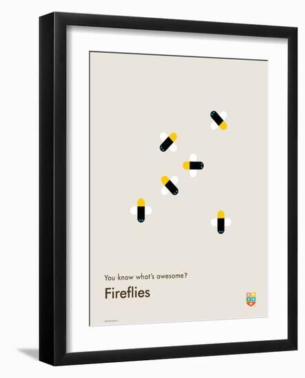 You Know What's Awesome? Fireflies (Gray)-Wee Society-Framed Art Print