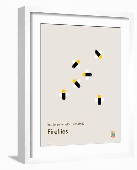 You Know What's Awesome? Fireflies (Gray)-Wee Society-Framed Art Print