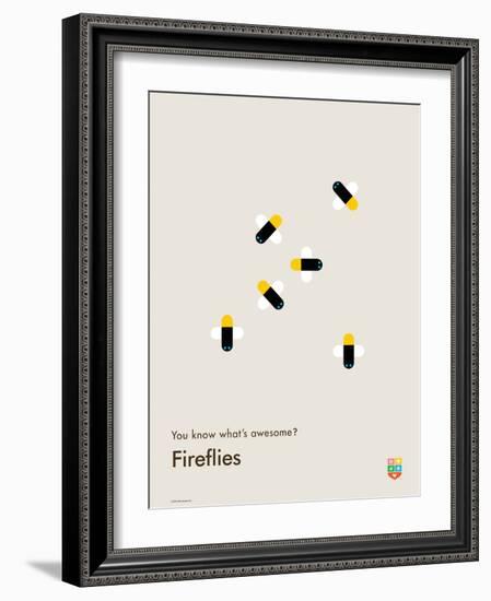 You Know What's Awesome? Fireflies (Gray)-Wee Society-Framed Art Print