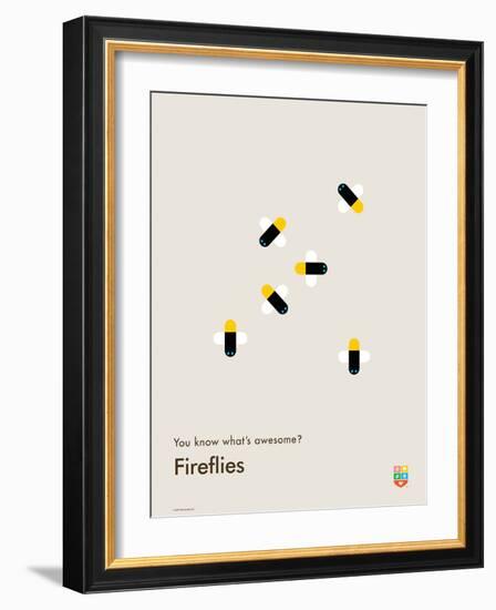 You Know What's Awesome? Fireflies (Gray)-Wee Society-Framed Art Print