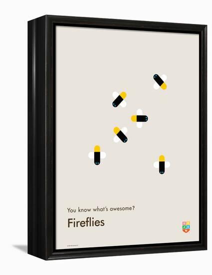 You Know What's Awesome? Fireflies (Gray)-Wee Society-Framed Stretched Canvas
