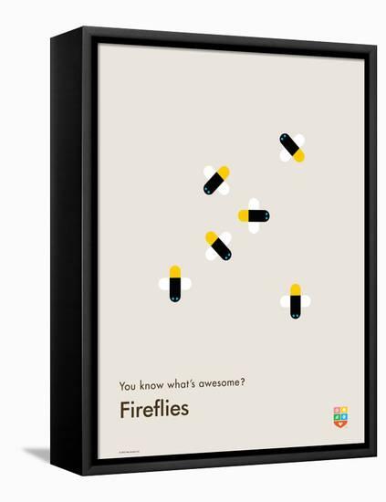 You Know What's Awesome? Fireflies (Gray)-Wee Society-Framed Stretched Canvas