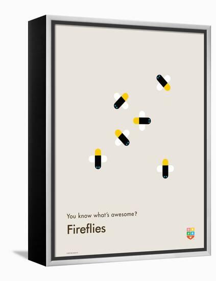 You Know What's Awesome? Fireflies (Gray)-Wee Society-Framed Stretched Canvas