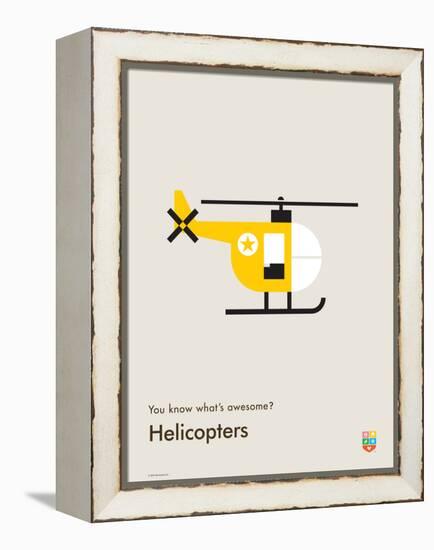 You Know What's Awesome? Helicopters (Gray)-Wee Society-Framed Stretched Canvas