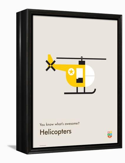 You Know What's Awesome? Helicopters (Gray)-Wee Society-Framed Stretched Canvas