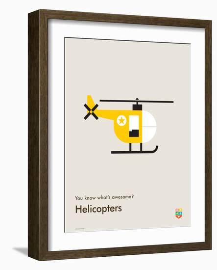 You Know What's Awesome? Helicopters (Gray)-Wee Society-Framed Art Print