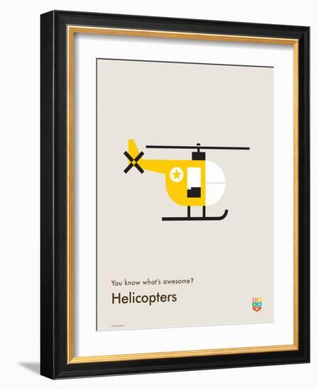 You Know What's Awesome? Helicopters (Gray)-Wee Society-Framed Art Print