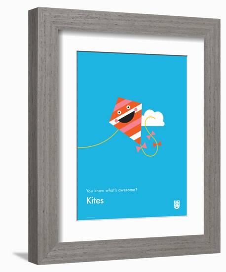 You Know What's Awesome? Kites (Blue)-Wee Society-Framed Premium Giclee Print