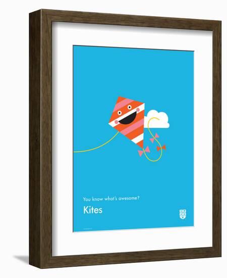 You Know What's Awesome? Kites (Blue)-Wee Society-Framed Premium Giclee Print