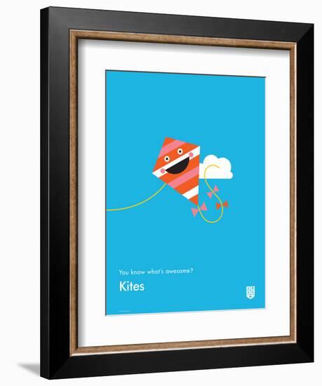 You Know What's Awesome? Kites (Blue)-Wee Society-Framed Premium Giclee Print