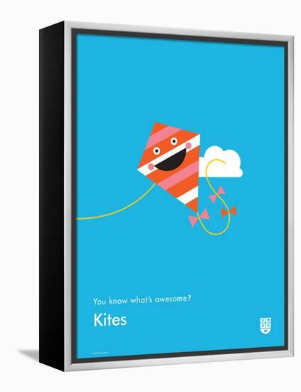 You Know What's Awesome? Kites (Blue)-Wee Society-Framed Stretched Canvas