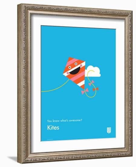 You Know What's Awesome? Kites (Blue)-Wee Society-Framed Art Print