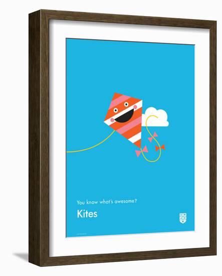 You Know What's Awesome? Kites (Blue)-Wee Society-Framed Art Print