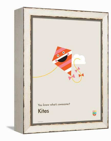 You Know What's Awesome? Kites (Gray)-Wee Society-Framed Stretched Canvas