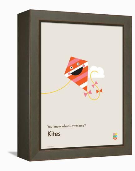 You Know What's Awesome? Kites (Gray)-Wee Society-Framed Stretched Canvas