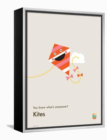 You Know What's Awesome? Kites (Gray)-Wee Society-Framed Stretched Canvas