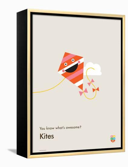 You Know What's Awesome? Kites (Gray)-Wee Society-Framed Stretched Canvas