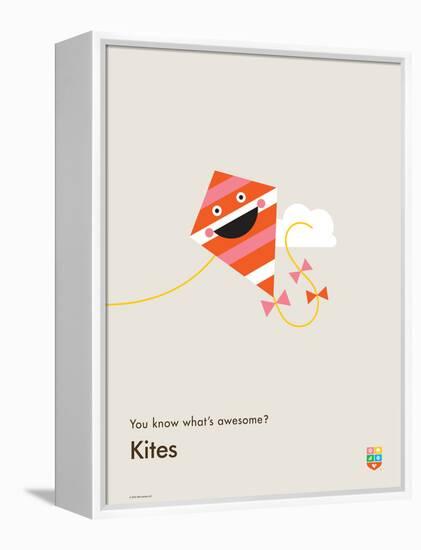 You Know What's Awesome? Kites (Gray)-Wee Society-Framed Stretched Canvas