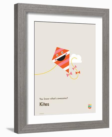 You Know What's Awesome? Kites (Gray)-Wee Society-Framed Art Print