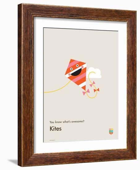 You Know What's Awesome? Kites (Gray)-Wee Society-Framed Art Print