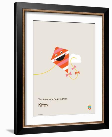 You Know What's Awesome? Kites (Gray)-Wee Society-Framed Art Print