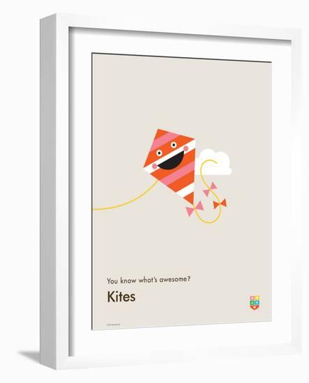 You Know What's Awesome? Kites (Gray)-Wee Society-Framed Art Print