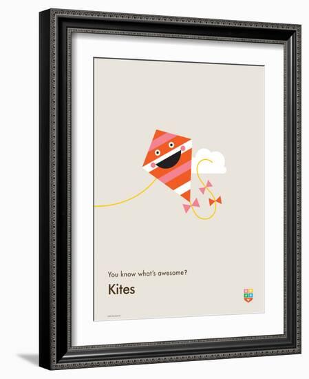 You Know What's Awesome? Kites (Gray)-Wee Society-Framed Art Print