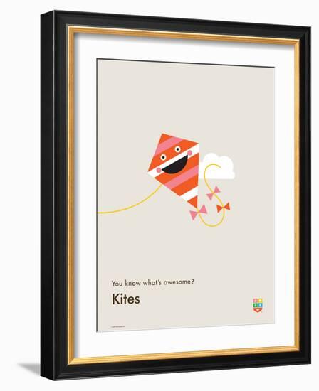 You Know What's Awesome? Kites (Gray)-Wee Society-Framed Art Print