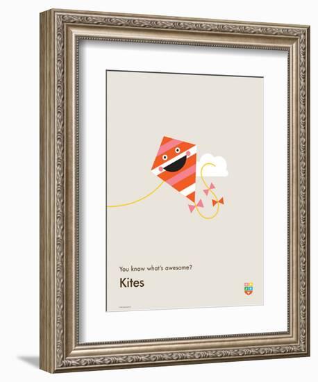 You Know What's Awesome? Kites (Gray)-Wee Society-Framed Premium Giclee Print