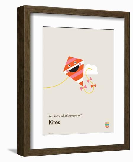 You Know What's Awesome? Kites (Gray)-Wee Society-Framed Premium Giclee Print